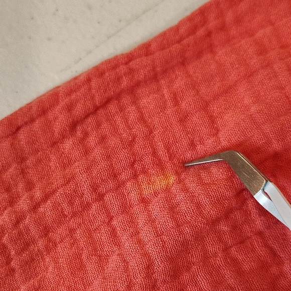 Women's Small Coral/Pink Gauze Long Sleeves Blouse Raw Hem 100% Cotton Flowy - Picture 7 of 9